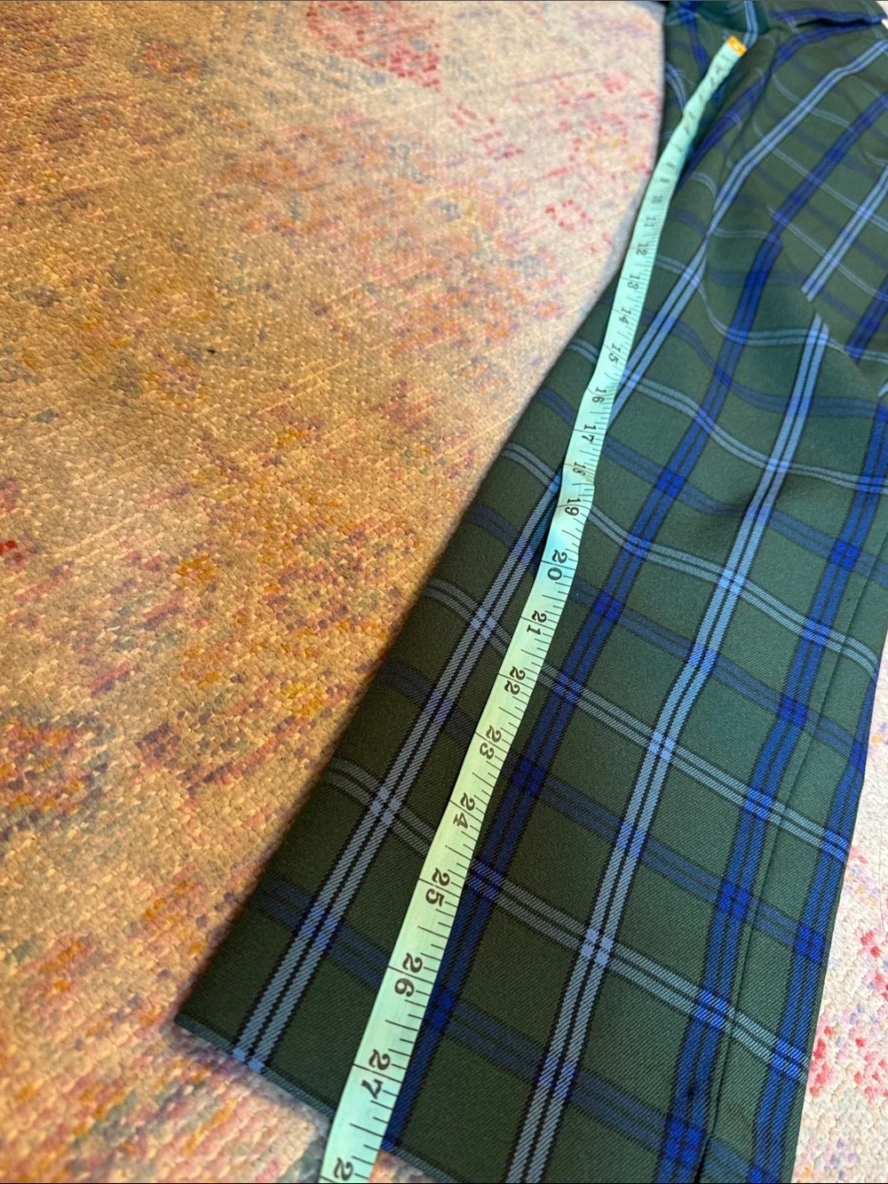Tory Sport Green & Blue Plaid Tailored Golf Pants